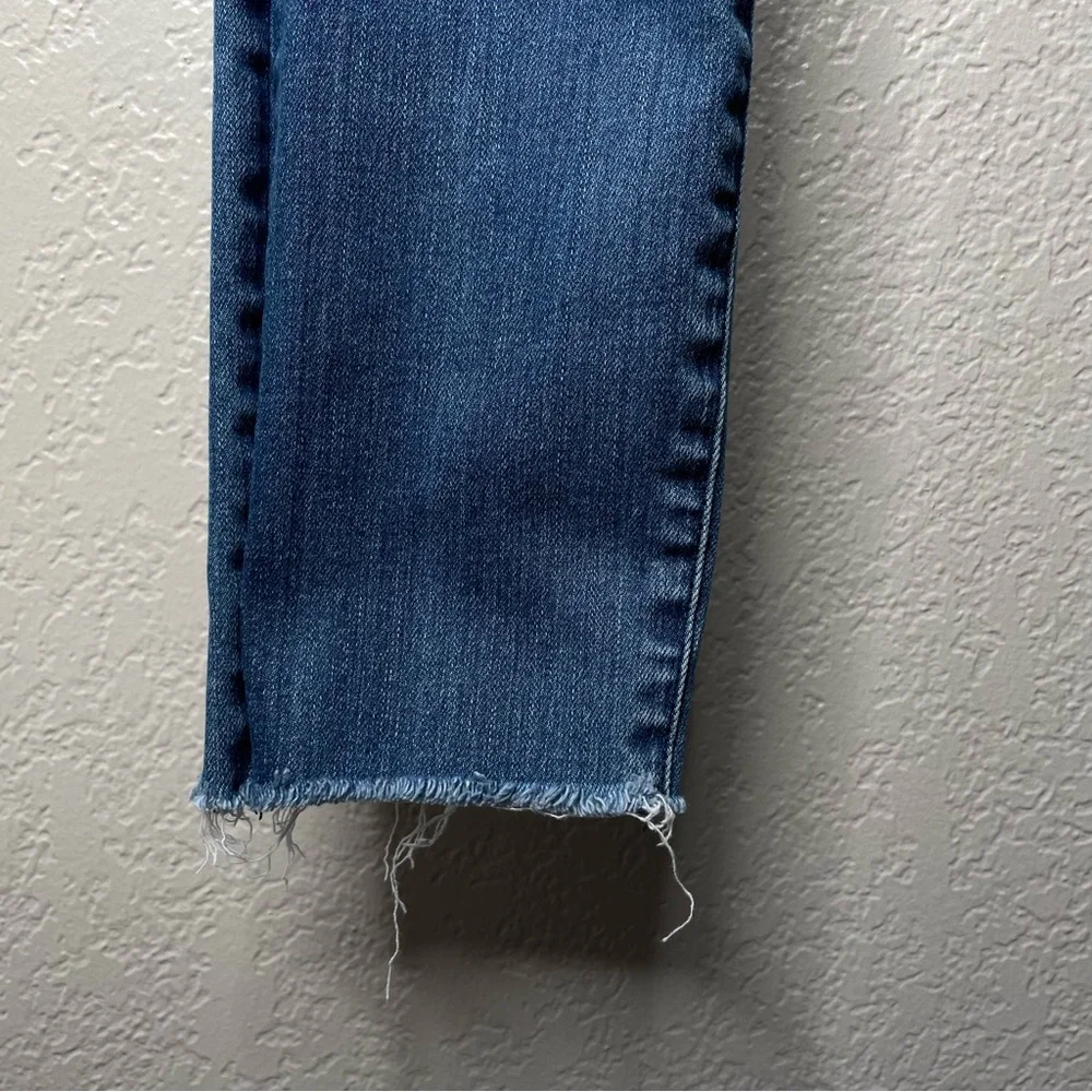 Madewell Skinny Skinny Jeans Distressed Knee Exposed Hem Denim